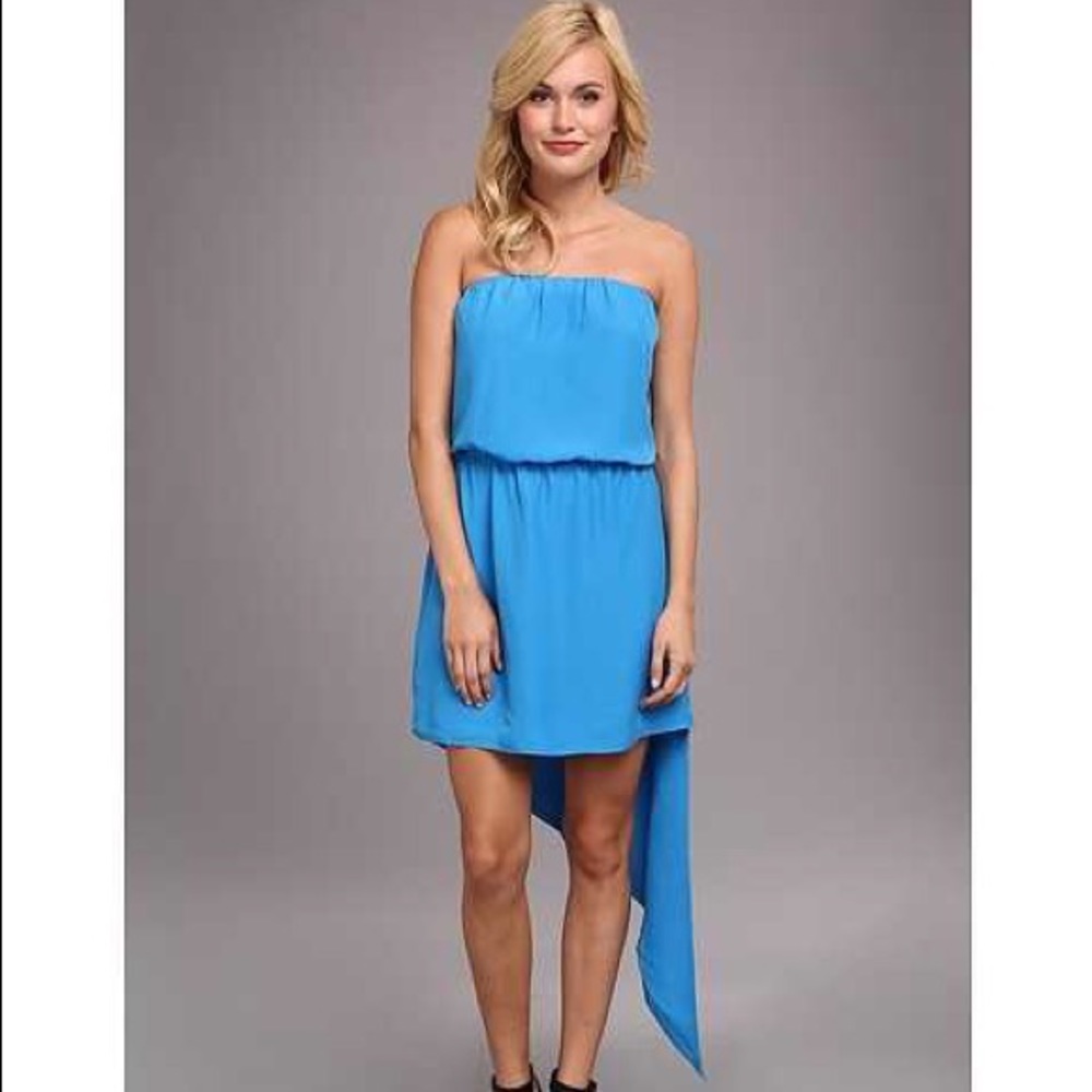 BCBG strapless high-low blue dress